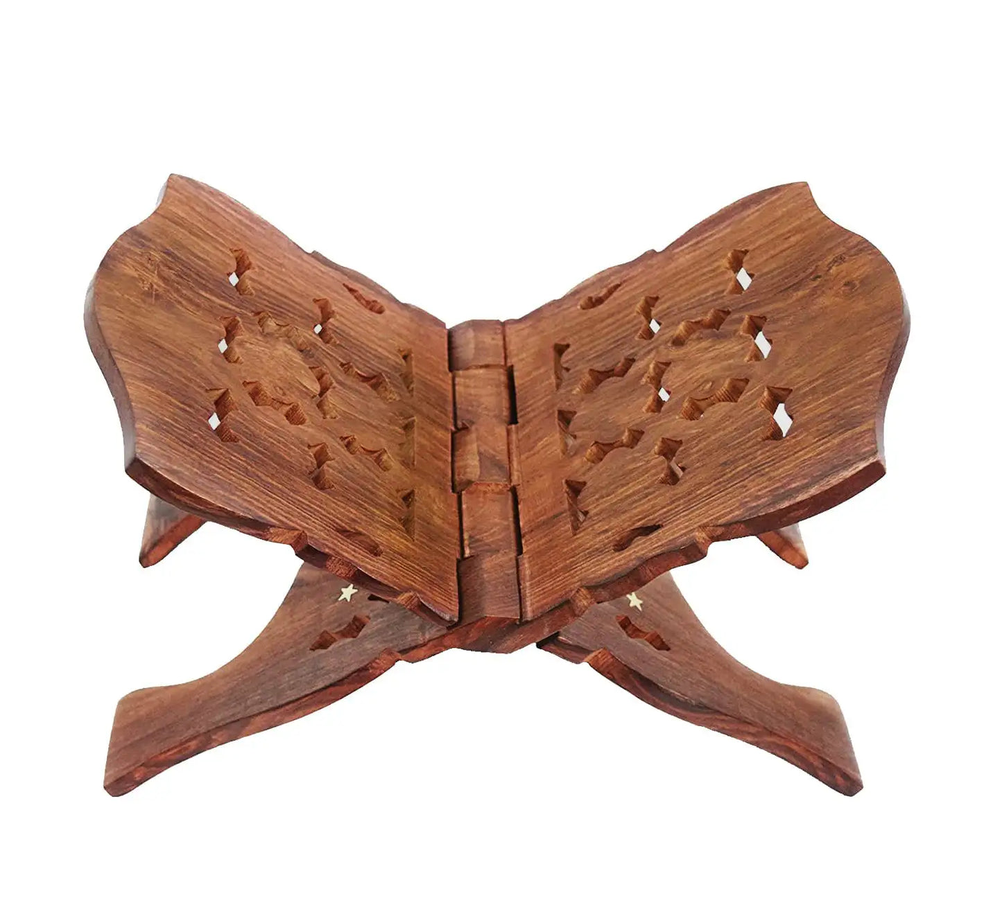 Wooden Book Stand 18 inches with carved folding design – Book Stand for reading
