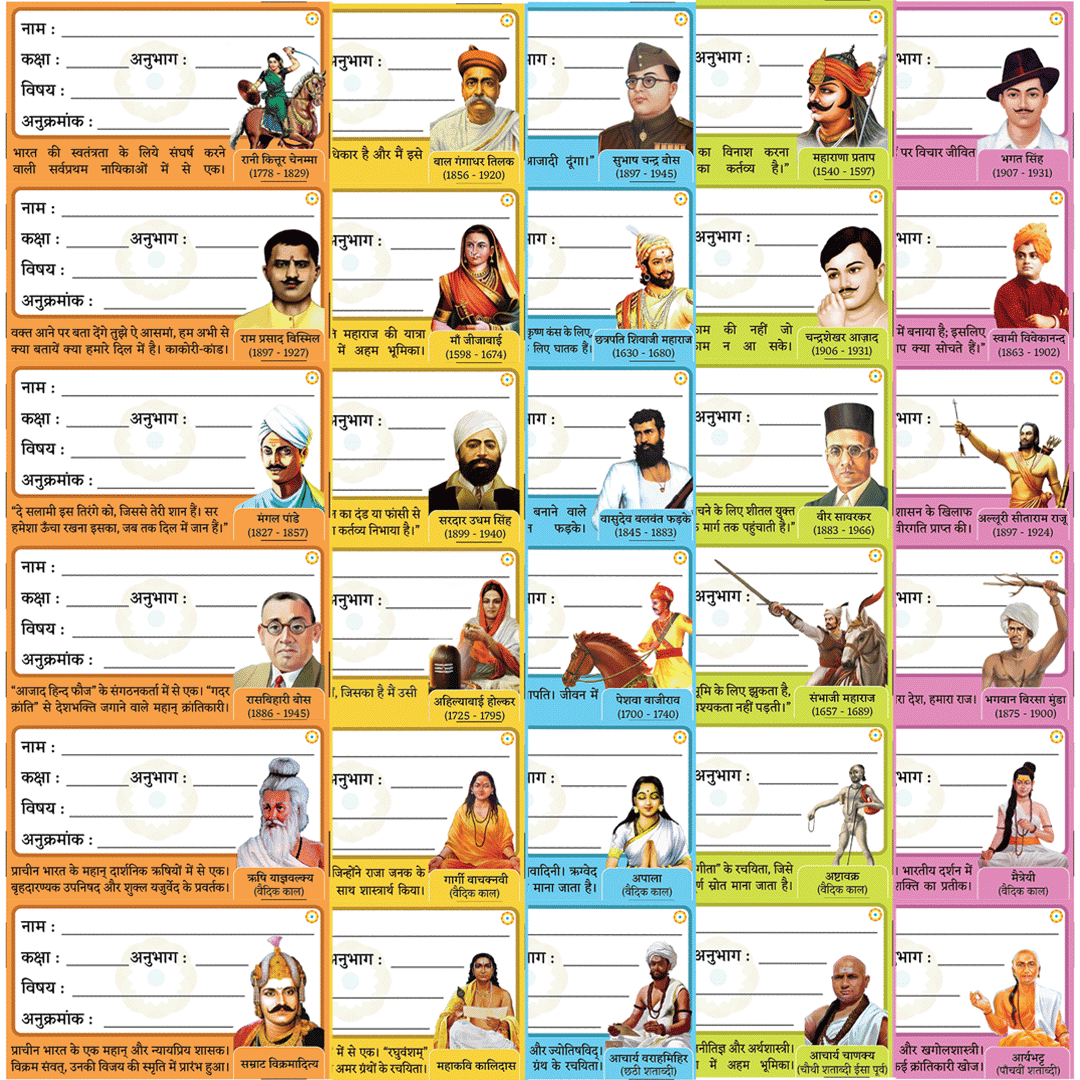 Hindi Name Slips | Pack of 100 Slips for School Use