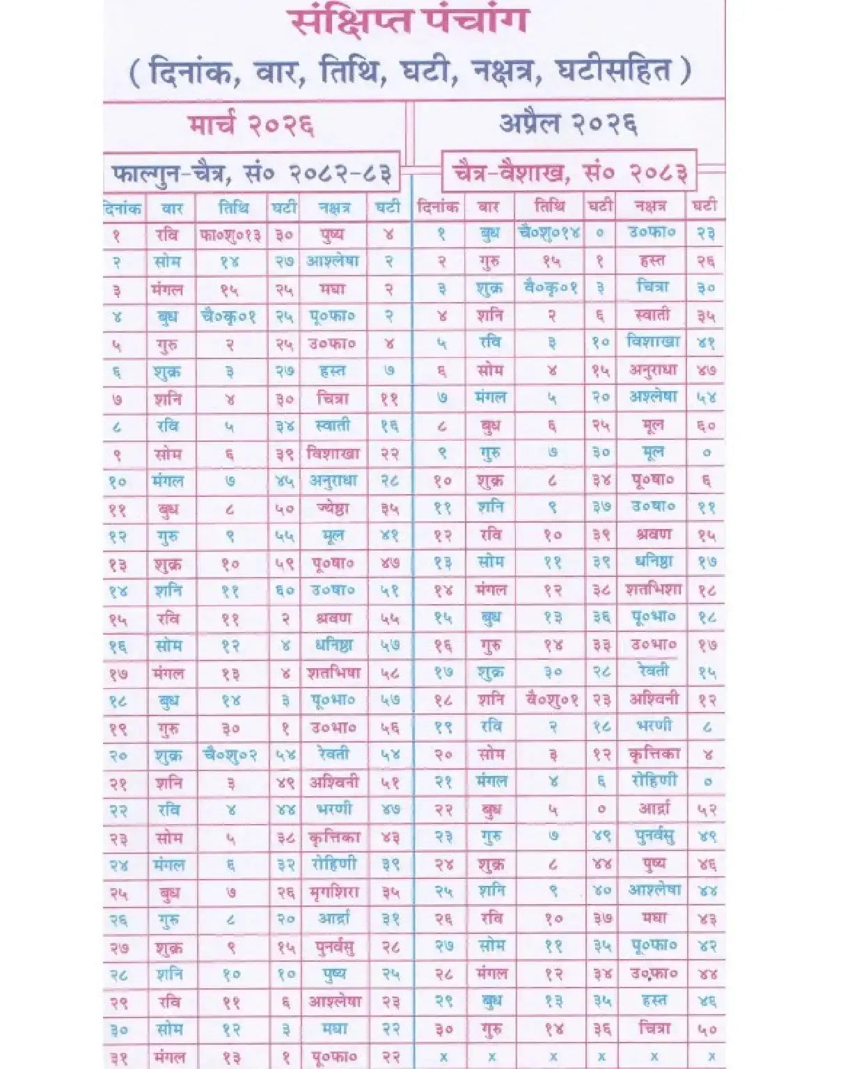 Gita Dainandini 2026 | Daily Diary with Panchang - Dharmkshetra | धर्मक्षेत्र