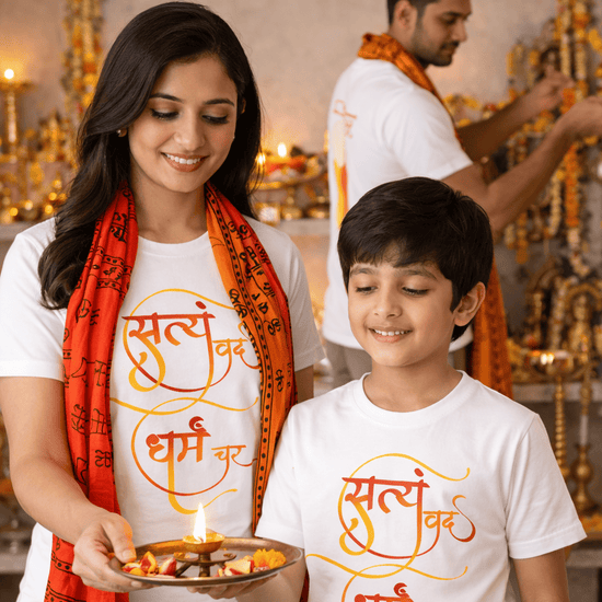 'सत्यं वद धर्मं चर' Quote Printed T-Shirt